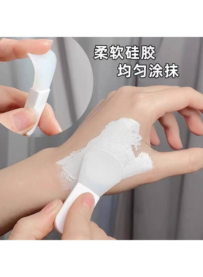 فرش سيليكون لوضع قناع الوجه، ملاعق مكياج صغيرة سهلة الاستخدام، أدوات معالجة الطين لقناع تجميل الوجه، مجموعة من 3 فرش سيليكون ناعمة - Image 3