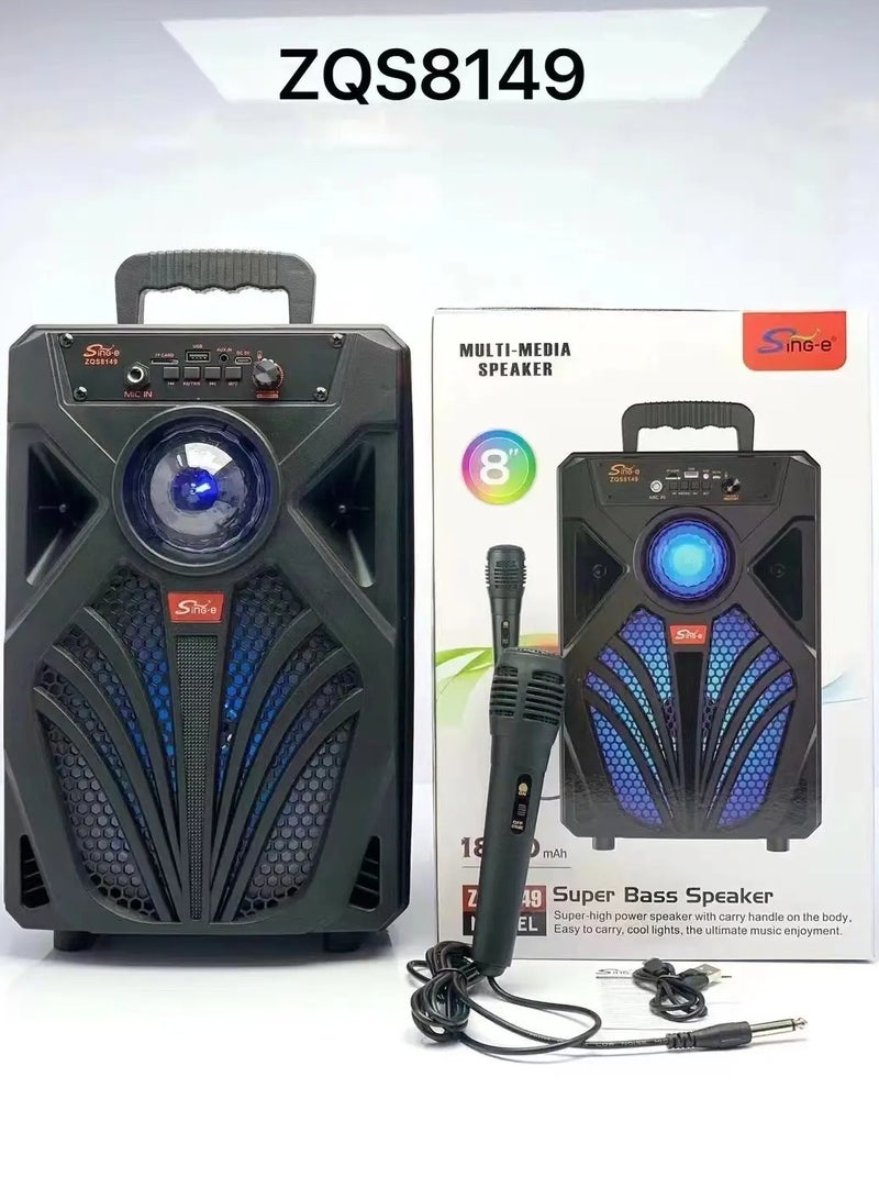 singe Wireless Bluetooth Speaker, Stereo Sound, FM Radio, TF Memory, USB Input, Mic Input rechargeable - Image 2