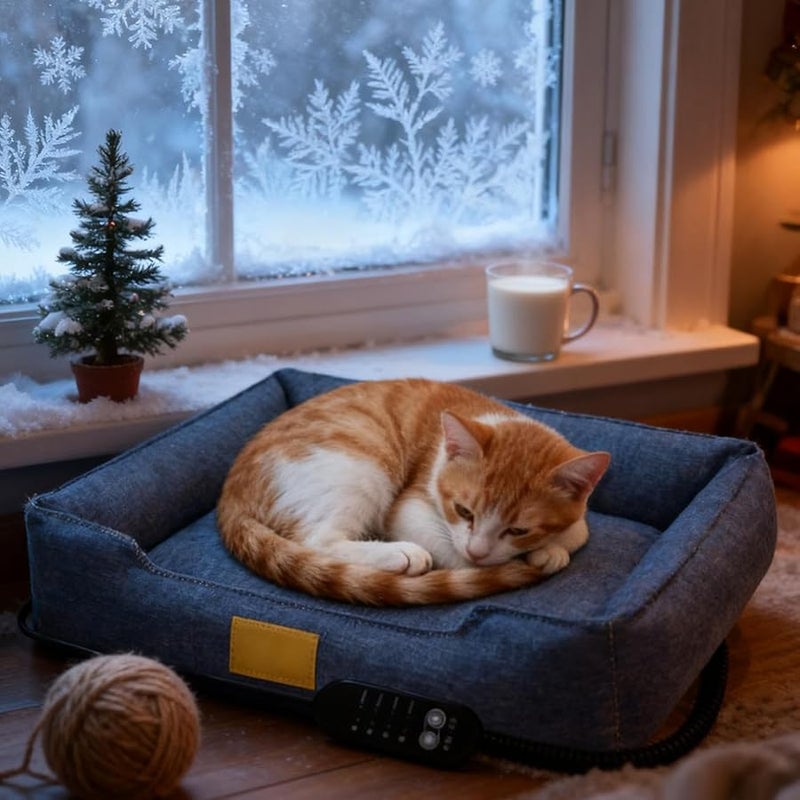 وسادة تدفئة للحيوانات الأليفة عبر USB مع مؤقت و4 درجات حرارة للكلاب والقطط في الداخل خلال برد الشتاء - Image 4
