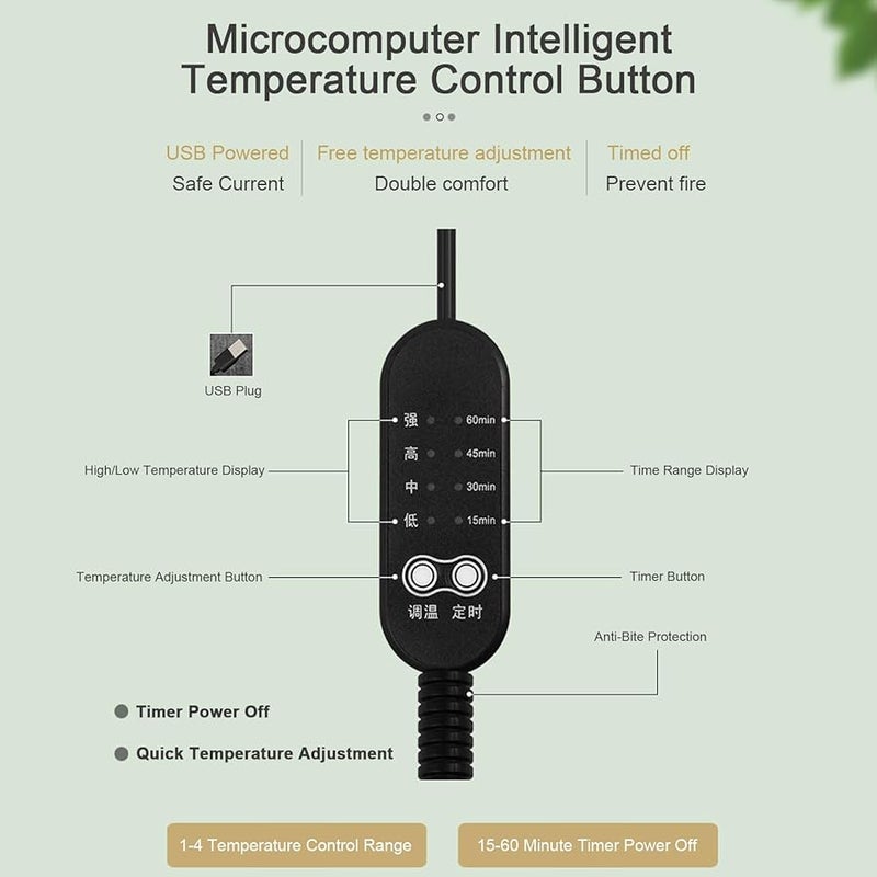 وسادة تدفئة للحيوانات الأليفة عبر USB مع مؤقت و4 درجات حرارة للكلاب والقطط في الداخل خلال برد الشتاء - Image 5