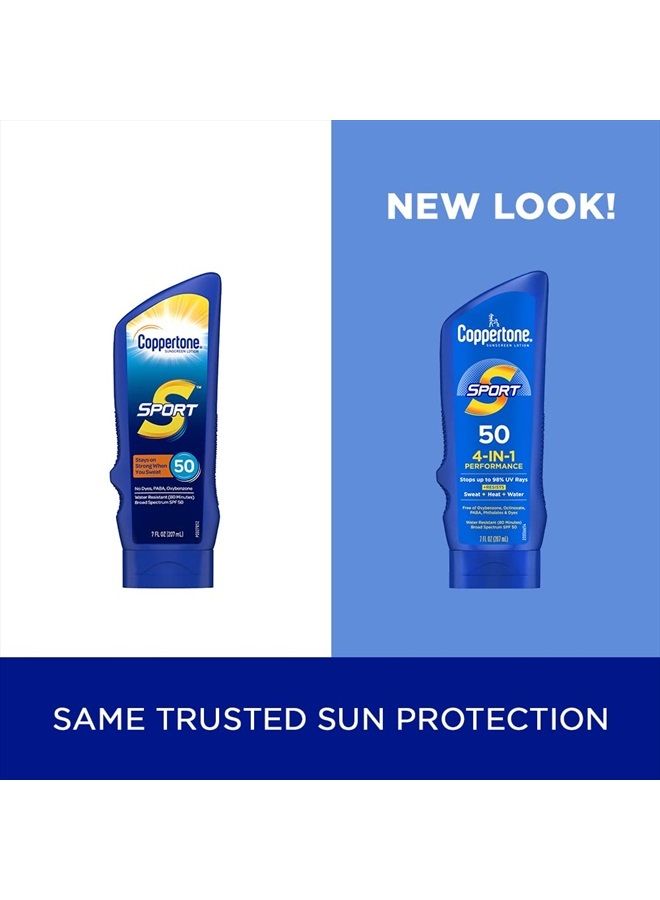 Coppertone SPORT Sunscreen SPF 50 Lotion, Water Resistant Sunscreen, Body Sunscreen Lotion, 7 Fl Oz - Image 2
