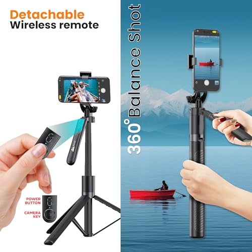 WeCool S5 Selfie Stick with Tripod Stand, 6section Telescopic Pole with 70in/178cm Long Stick, Ultimate Stability with 360°Rotating Handle & Reinforced Tripod Stand, Selfie Stick for Photos &Vlogging - Image 5