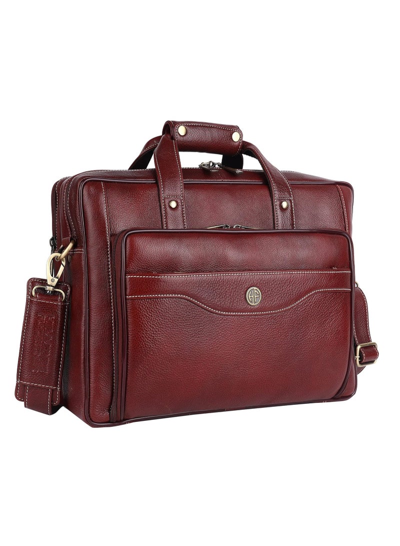  هاموندز فلاي كاتشر حقيبة مكتب جلدية للرجال مع حزام عربة - حقيبة لابتوب للرجال مع جيب لابتوب . بوصة - حزام قابل للتعديل - حقيبة جلدية للرجال | بني | - Image 1