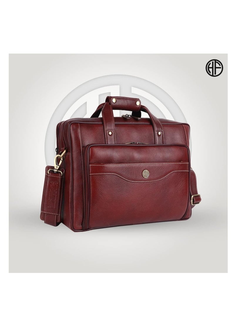  هاموندز فلاي كاتشر حقيبة مكتب جلدية للرجال مع حزام عربة - حقيبة لابتوب للرجال مع جيب لابتوب . بوصة - حزام قابل للتعديل - حقيبة جلدية للرجال | بني | - Image 4