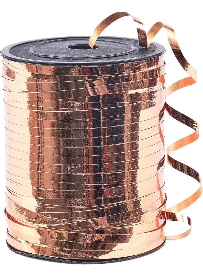 Rose Gold Ribbon, 500 Yard Curling Ribbon for Crafts, Iridescent Crimped Ribbon, Shiny Metallic Ribbon for Gift Wrapping, Ribbon for Balloons String, Hair, Florist Flower (1 Roll) - Image 1