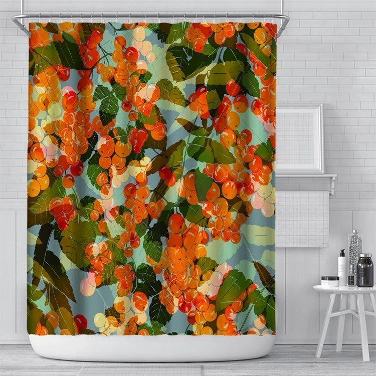 Y&D Christmas Shower Curtain Set for Bathroom Polyester Shower Curtains and Bath Mats Shower Curtain Hotel - Image 1