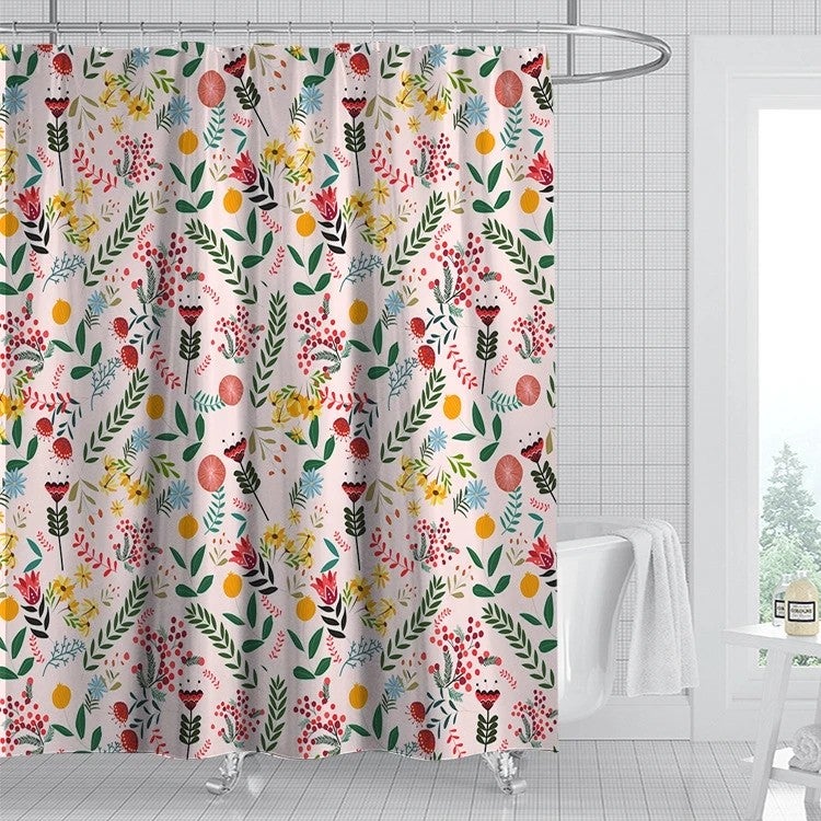 Y&D Christmas Shower Curtain Set for Bathroom Polyester Shower Curtains and Bath Mats Shower Curtain Hotel - Image 2