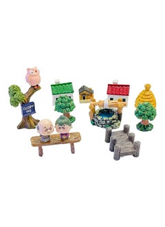 Krisah Krisah Pack of 12 pcs Resin Foam Miniature Doll House Garden Decorative X Small Multi Color Mix Items  - Image 1