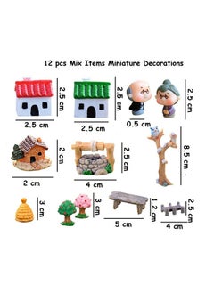 Krisah Krisah Pack of 12 pcs Resin Foam Miniature Doll House Garden Decorative X Small Multi Color Mix Items  - Image 4