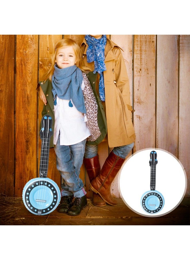 HOMSFOU Blow Up 3pcs Inflatable Instrument Blow Up Banjo Balloons Rock Star Props for Musical Themed Party Favors Decors Blue Inflatable Music Props - Image 2