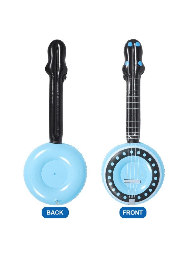 HOMSFOU Blow Up 3pcs Inflatable Instrument Blow Up Banjo Balloons Rock Star Props for Musical Themed Party Favors Decors Blue Inflatable Music Props - Image 5