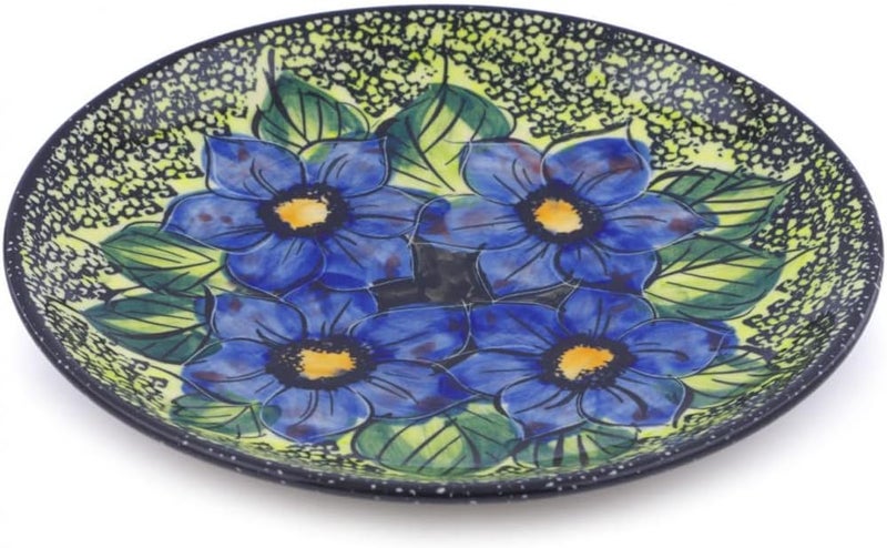 Polmedia Polish Pottery طبق حلوى بولندي أصيل بتصميم توهج منتصف الليل UNIKAT مصنوع يدويًا في بولسوافيا بولندا شهادة الأصالة - Image 2