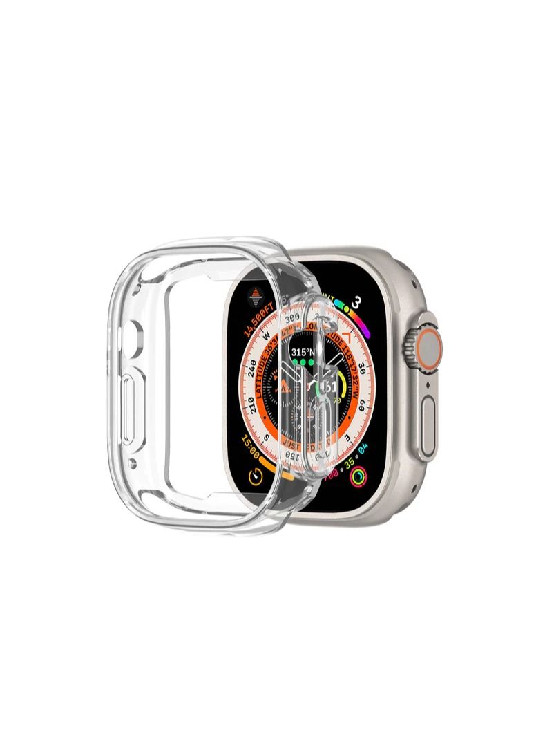 موكوم جراب ساعة Apple Watch Ultra 49mm شفاف من البولي يوريثان المقاوم للسقوط - Image 2