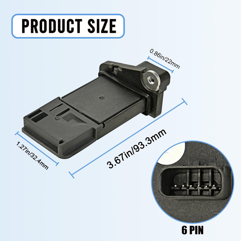RLP Mass Air Flow Sensor MAF Sensor Compatible with Ford Escape Expedition Explorer F150 F250 F350 Lincoln MKX MKZ Navigator Town Car Mercury Mariner Mountaineer Replaces 3L3Z-12B579-BA MAF0012 - Image 2