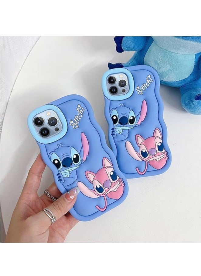 STITCH - STITCH  iPhone 12 Pro Max Case,Stitch 3D Cute Cartoon Women Girls Kids Soft Silicone Protective Phone Cover Case for iPhone 12 Pro Max 6.7 inch Blue - Image 1