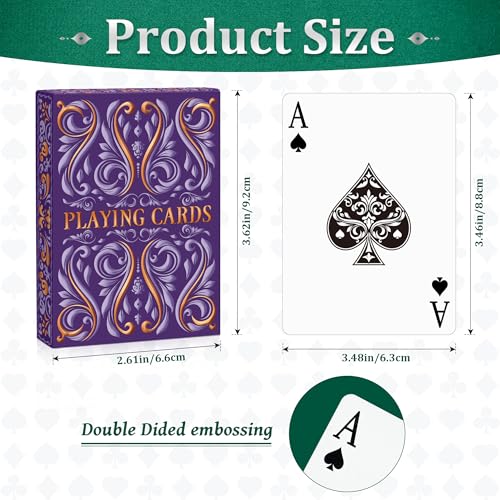 Wkchxd Playing Cards 2 Pack Deck of Cards Standard Playing Cards for Adult Premium Poker Card Set Deck of Playing Card for BlackjackEuchreCanastaFamily Game NightParty Games Purple - Image 5