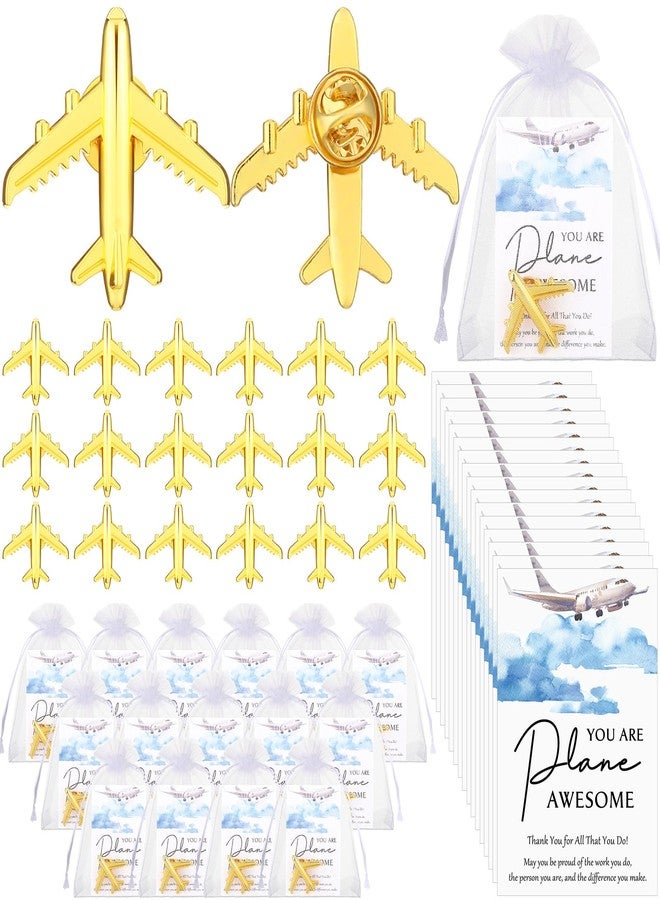 Tondiamo Flight Attendant Gifts Bulk Travel Party Favors Airplane Pilot Pins Accessories Travel Christmas Gift Decorations(36 Sets) - Image 1