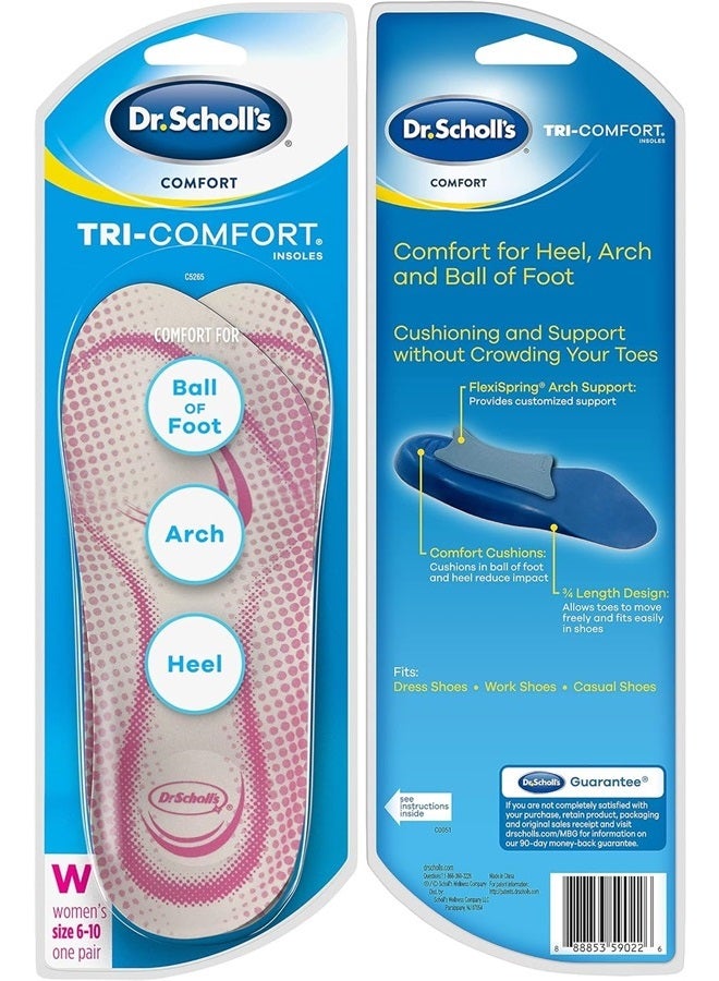 Dr. Scholl's ® Tri-Comfort® Insoles, Women (Size 6-11), 1 Pair, 3/4 Length - Image 1