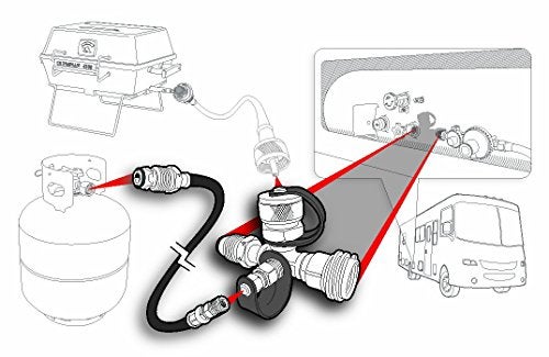 Camco 59125 Propane Brass Tee with 5' Hose - Image 2