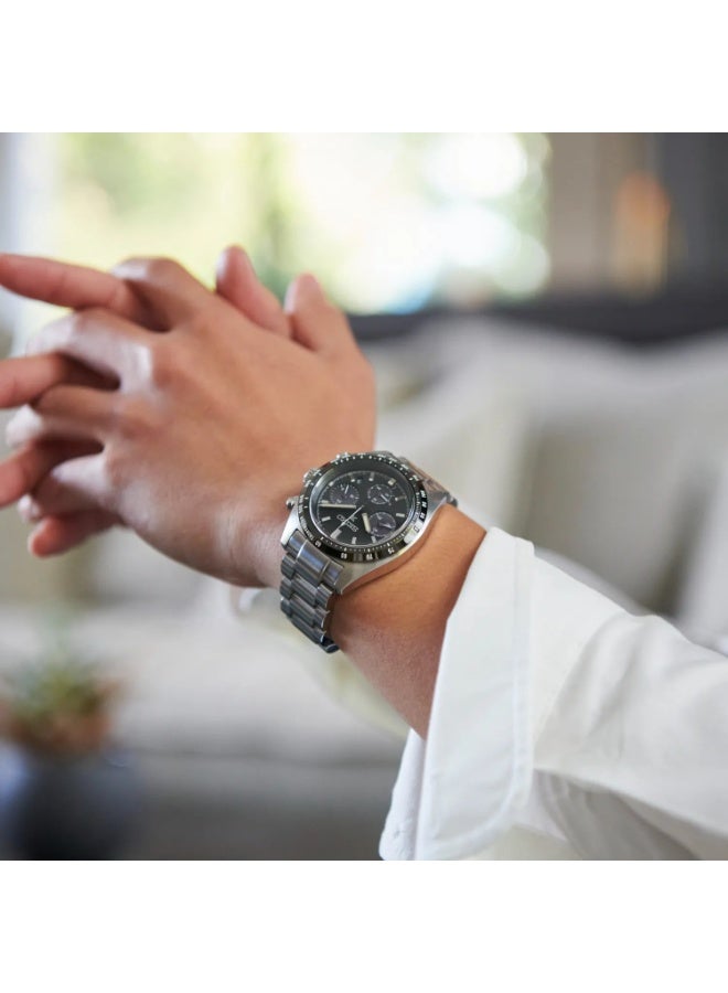 Seiko Prospex Speedtimer Solar Chronograph Watch SSC819P1, 39mm Black Dial, Stainless Steel Bracelet, 100M WR - Image 3