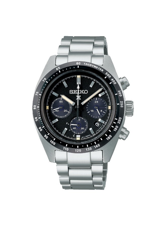 Seiko Prospex Speedtimer Solar Chronograph Watch SSC819P1, 39mm Black Dial, Stainless Steel Bracelet, 100M WR - Image 4