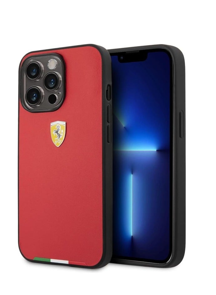 Ferrari غطاء حماية لجهاز آيفون 14 برو - أحمر - Image 1