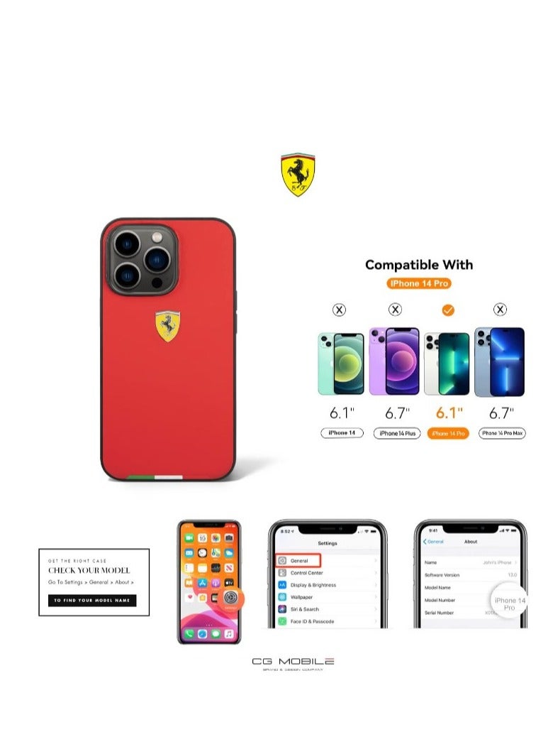 Ferrari غطاء حماية لجهاز آيفون 14 برو - أحمر - Image 5