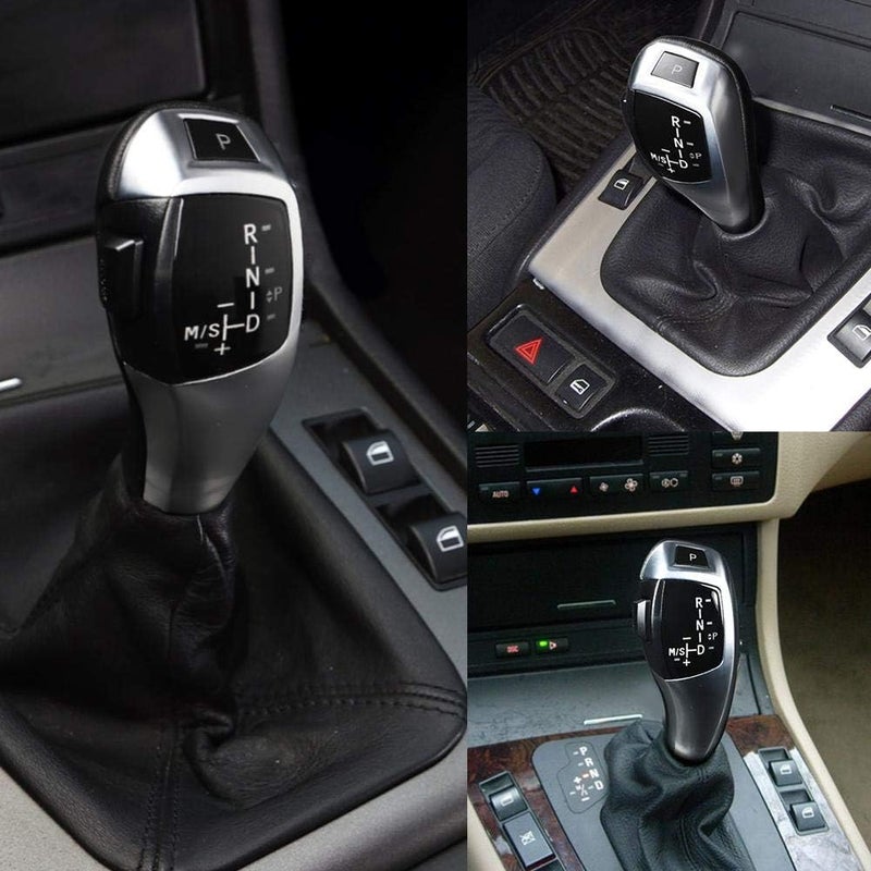 woobles Gear Shift Knob Head Shift Lever, LHD Automatic LED Gear Shift Knob Retrofit Kit for E90 E92 E84 E89 for F30 Style (Silver Plating) Silver plating - Image 2