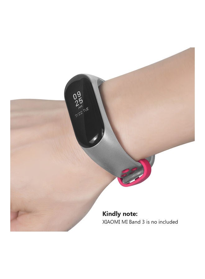 NIBEMINENT Nylon Watch Release Buckle Replacement Sport Bracelet Strap For XIAOMI MI Band 3 Grey/Pink - Image 4