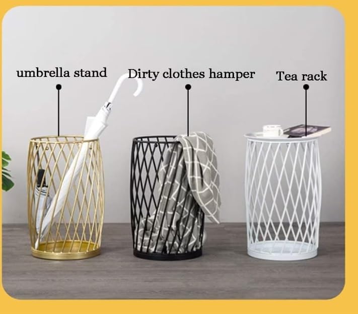 INDIDECOR INDIDECOR 56109 Umbrella Rack Stand Umbrella HolderUmbrella Stands Umbrella Stand Wrought Iron Creative Multifunctional Storage Bucket Household Hotel Umbrella Bucket White  - Image 4