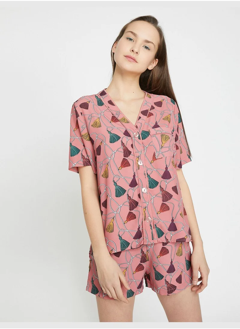 كوتون Patterned Pyjama Top