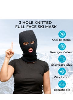 SYOSI 3Hole Full Face Cover Winter Outdoor Sport Knitted Face Cover Ski Adult Balaclava Headwrap Full Face Mask Motorcycle Cycling Snowboard Gear for Outdoor Sports for Men Women  - Image 5