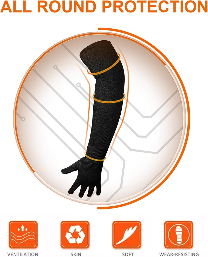 CAWANFLY Protective Kevlar Gloves with Sleeves - Level 5 Protection, Heat & Cut Resistant for Welding, Kitchen, Gardening - Image 5