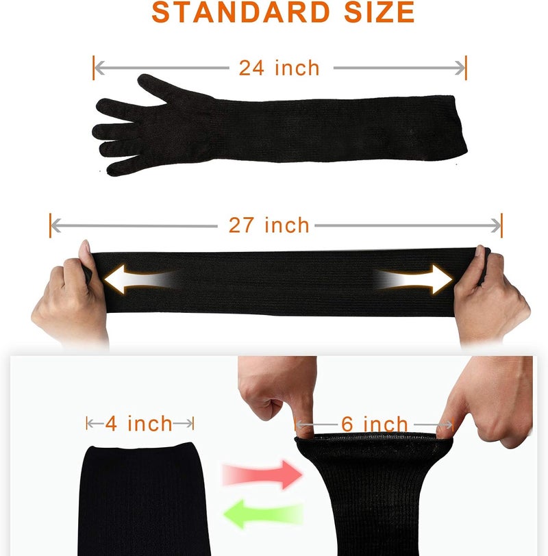 CAWANFLY Protective Kevlar Gloves with Sleeves - Level 5 Protection, Heat & Cut Resistant for Welding, Kitchen, Gardening - Image 4