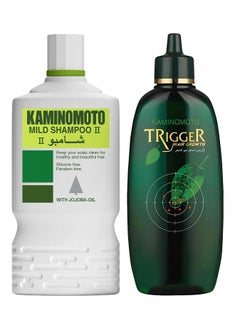 KAMINOMOTO Hair Growth Trigger 180 ml + Mild Shampoo 200 ml 
