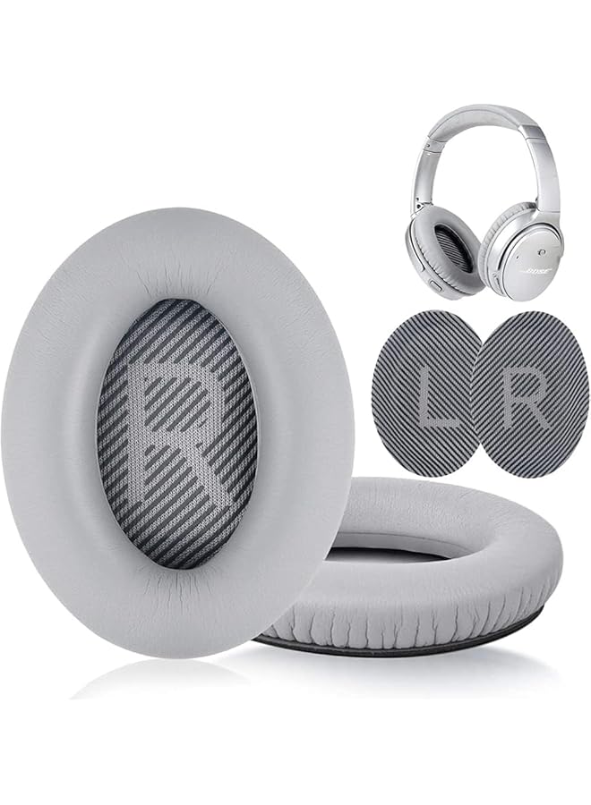 erorex Cushions Replacement Ear Pads Kit Professional Replacement Earpads Cushions For Qc35 Qc35Ii Headphones Ear Pads With Softer Leather Noise Isolation Foam Added Thickness Silver  - Image 1