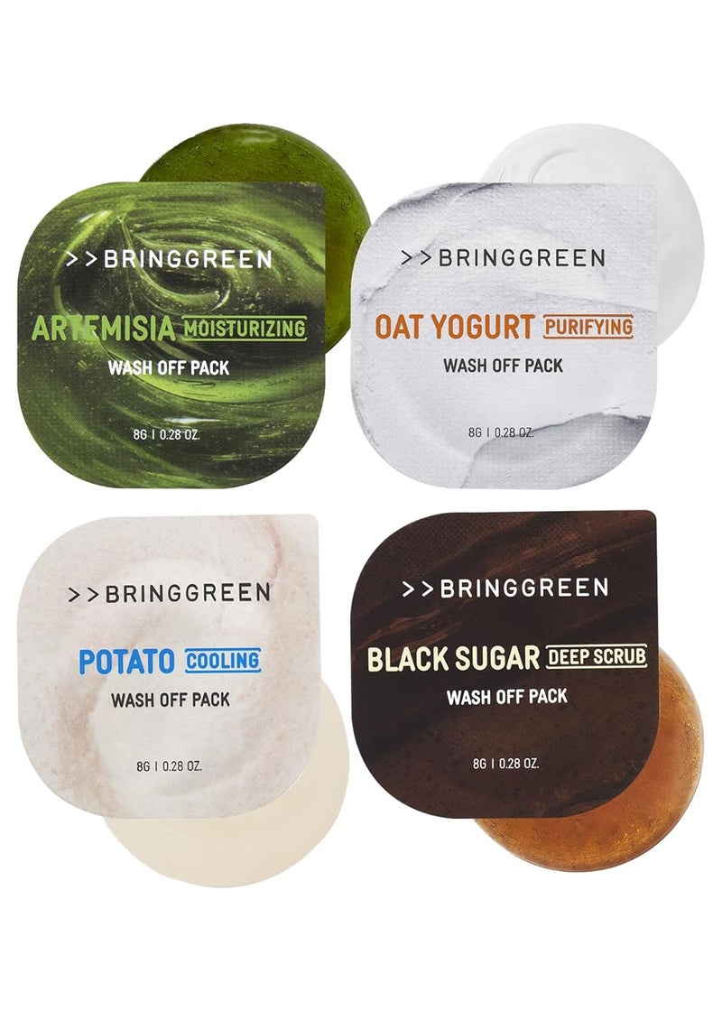 BRING GREEN Fresh Ball Wash Off Pack | Artemisia for Moisturizing, Oat Yogurt for Purifying, Potato for Cooling, Black Sugar for Deep Scrub