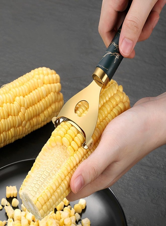 SAMIQU Cobb Gobbler Corn Peeler(2-Pack) - Stainless Steel Corn Kernel Stripper Tool，Labor-Saving and Fast Peeling Tool， Efficient Kitchen Gadget - Image 2