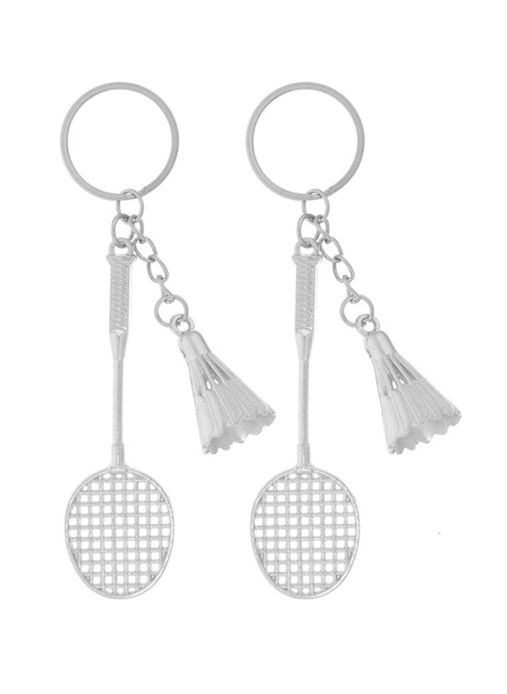 Oasisgalore 2pcs Metal Keychain Badminton Key Chains，Charm Pendant Gift Key Chain Ring  - Image 1