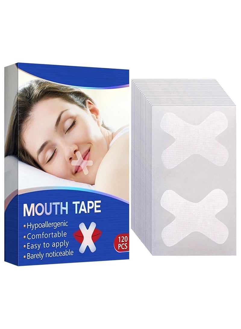 SYOSI 120 PCS Mouth Tape, Gentle Transparent White Premium Mouth Tape for Sleeping, Hypoallergenic Tape, Anti-Snoring Strips for Sensitive Skin, Painless Removal, Improved Nose Breathing & Snore Reduction - Image 1