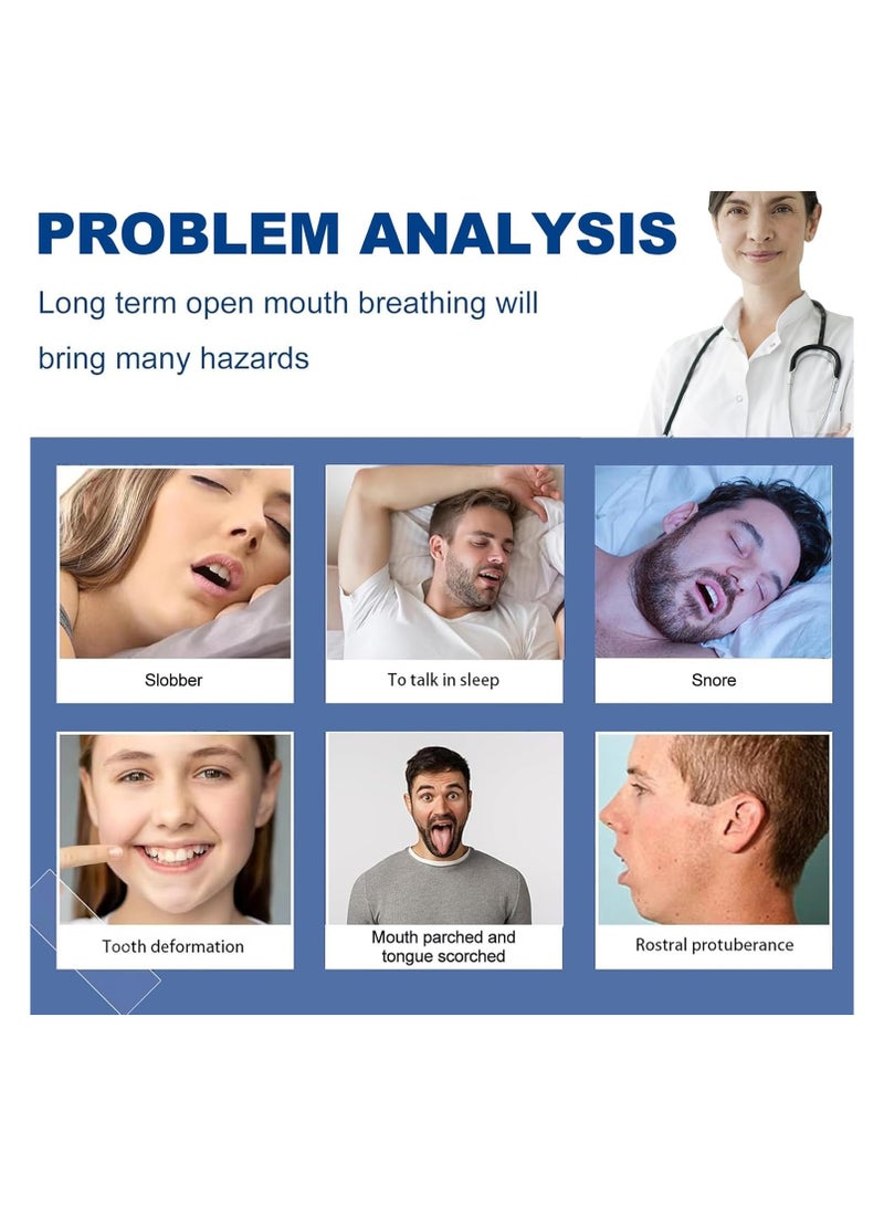 SYOSI 120 PCS Mouth Tape, Gentle Transparent White Premium Mouth Tape for Sleeping, Hypoallergenic Tape, Anti-Snoring Strips for Sensitive Skin, Painless Removal, Improved Nose Breathing & Snore Reduction - Image 5