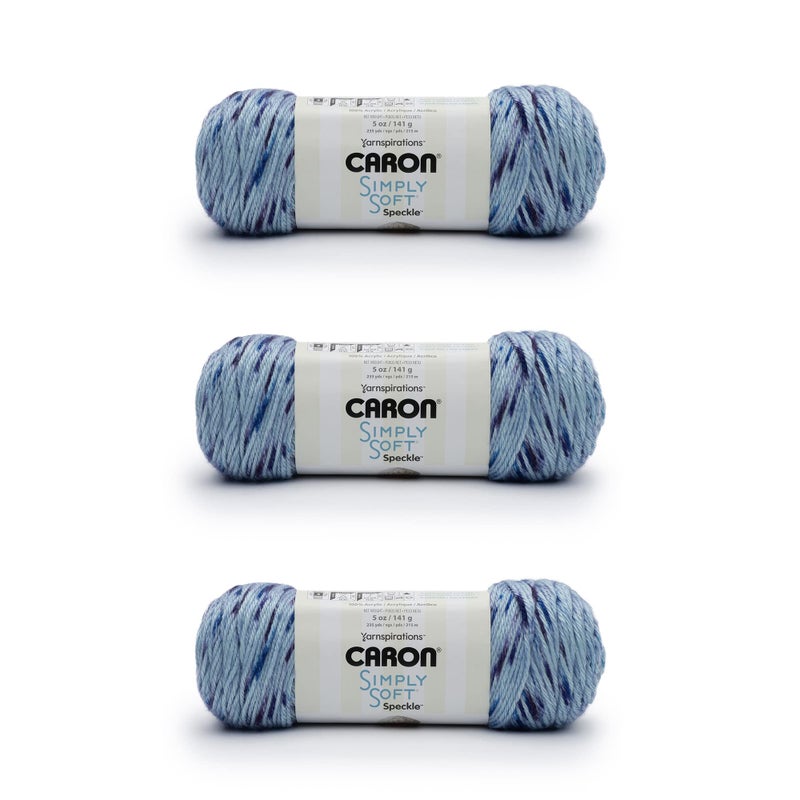 Caron Simply Soft Galaxy Speckle Yarn  3 Pack of 141g5oz  Acrylic  4 Medium Worsted  235 Yards  KnittingCrochet