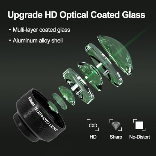 Veedzoens 65MM Telephoto Lens for iPhone Android Smartphones, with 17mm Thread Universal Phone Lens Clip and Portable Bag, Compatible with SmallRig and NEEWER Phone Cage - Image 5