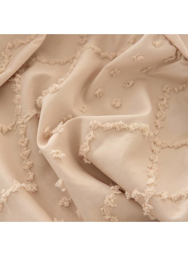 TSUTOMI Bed Skirt Full Size，Ruffled Cream Bed Skirt with Split Corners，Full Bed Skirt 14 Inch Drop, Boho Tufted Shabby Chic Full Size Bed Skirt, Bed Skirt Full Size - Image 5