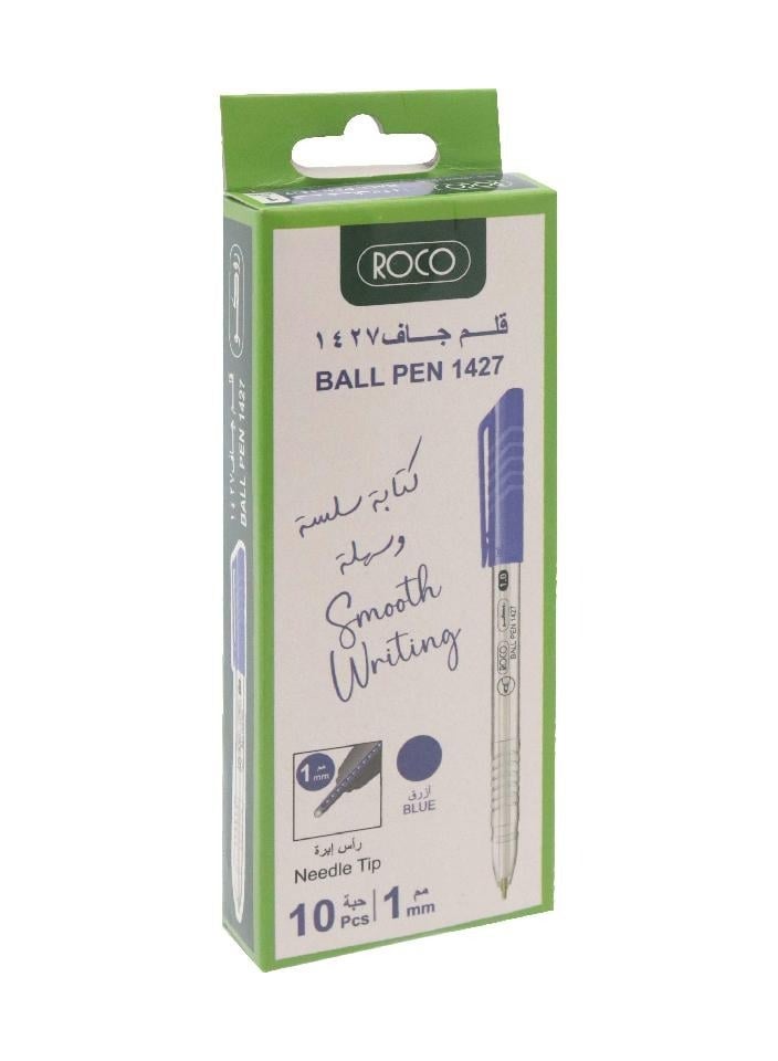 Roco Blue Dry Ink Pen, 10 Piece, 1mm - Image 1