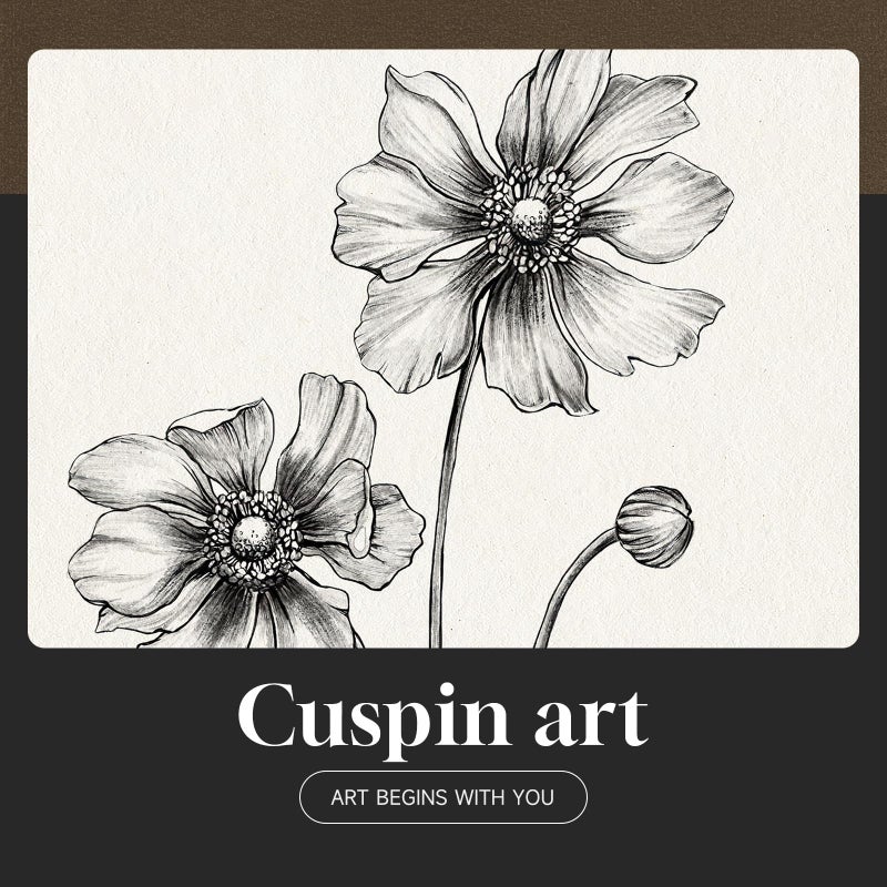 Cuspin Framed Black and White Floral Wall Art for Living Room, 4 Piece Vintage Botanical Canvas Painting Prints Artwork for Walls, Rustic Minimalist Flower Pictures for Bedroom Hallway Kitchen Wall Decor - Image 5