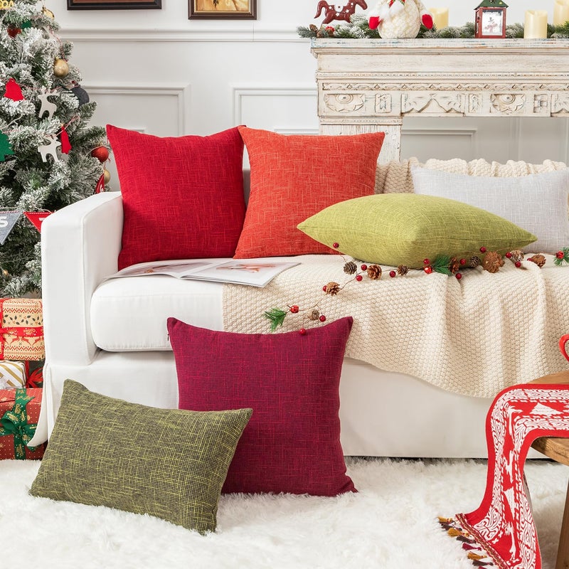 K KEVIN TEXTILE Kevin Textile Decorative Fall Throw Pillow Covers Soft Square Cushion Case for Sofa Bedroom 16 x 16 Inches  2 Pack (Burnt Brick)  - Image 5