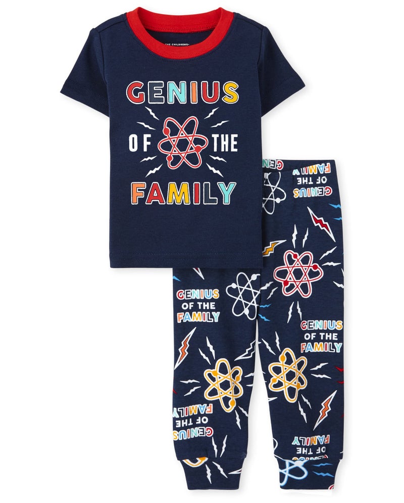 THE CHILDRENS PLACE The Childrens Place Unisex Baby And Toddler Short Sleeve Top and Pants Snug Fit Cotton 2 Piece Pajama SetsGlow Genuis03 MONTHS