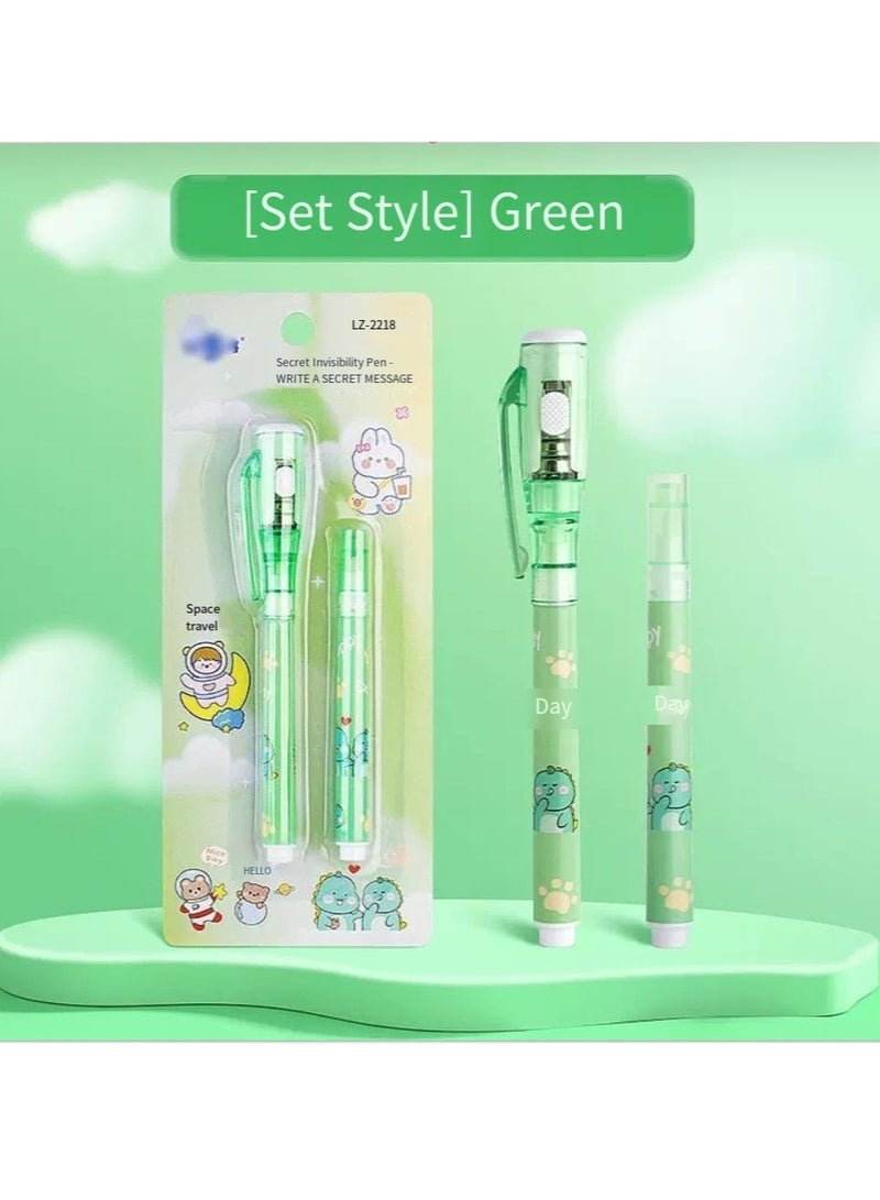 Generic Magic invisible light pen four-piece set handwriting disappearing marker cute cartoon fluorescent neutral pen suitable for children and adults, disappearing ink for secret notes  - Image 5