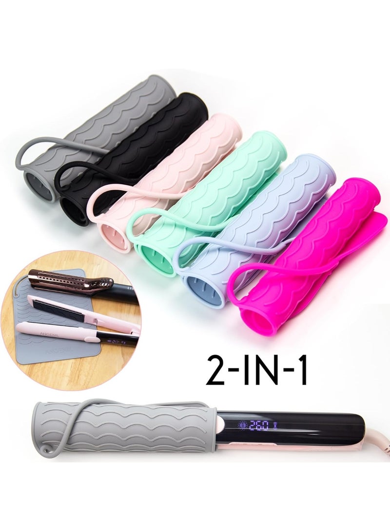 Park of 3 silicone heat-resistant mats, suitable for curling irons, straighteners,; measures 21 cm x 15.8 cm. - Image 1